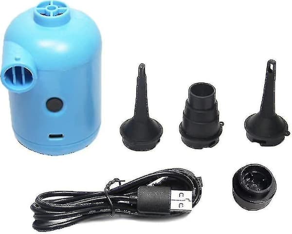 Elektrisk Luftpumpe, 2 i 1 Blå Bærbar Oppustelig/Afblæsning