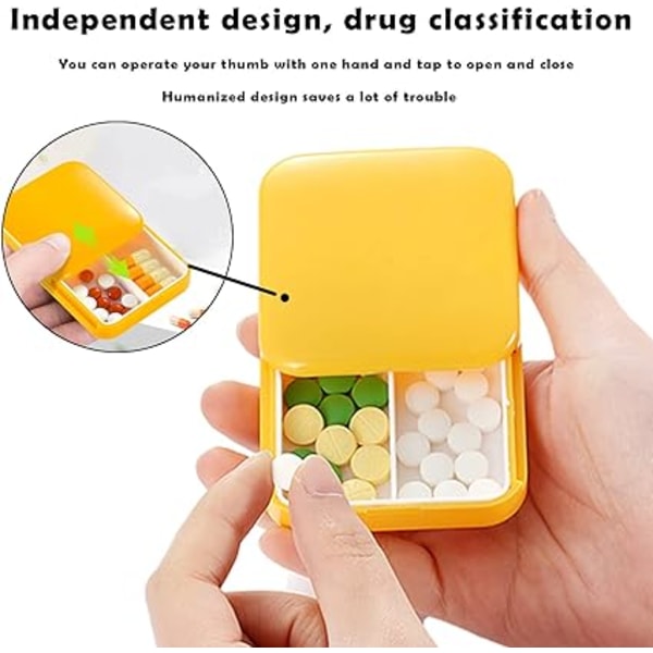 Set om 4, liten medicinlåda med 2 fack, portabel