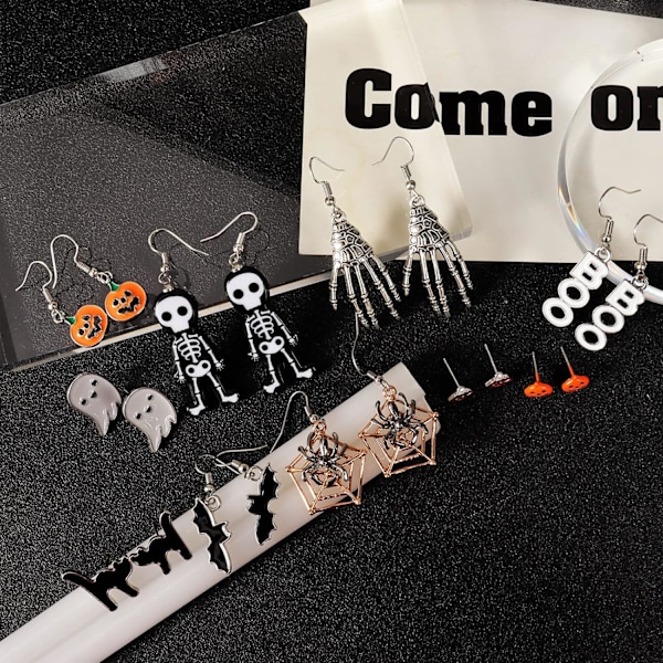 12 Par Halloween Thanksgiving Efterår Jul Tema Øreringe Sæt Ferie Øreringe Halloween Stud Øreringe Sæt Spid