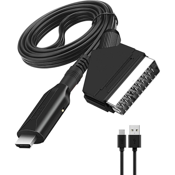 Scart till HDMI-omvandlare Ljud- och videoadapter för HDTV/DVD/set-top-box