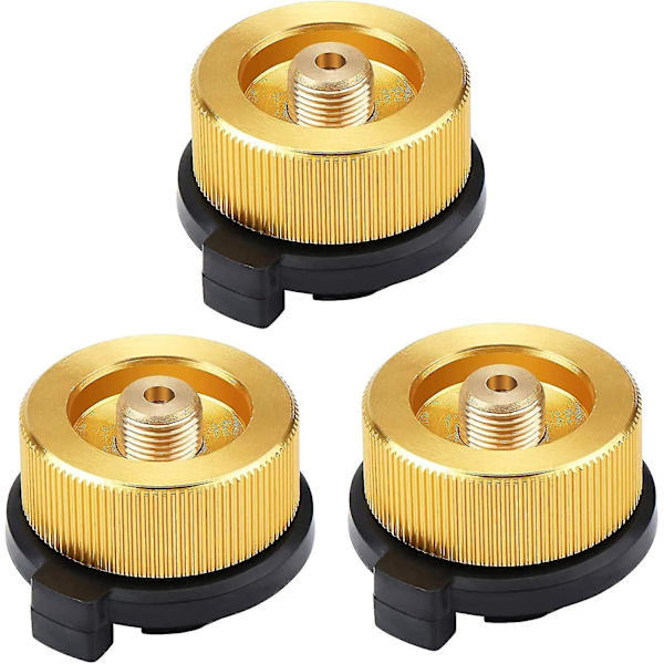 3-pack gasspisanslutning för utomhusbruk, camping gaskonverteringshuvudadaptermunstycksanslutning