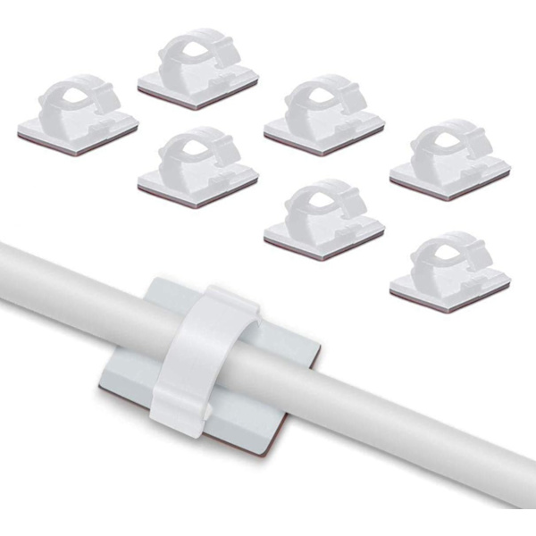 30-pack - Justerbara självhäftande kabelklämmor för fiberoptisk kabel