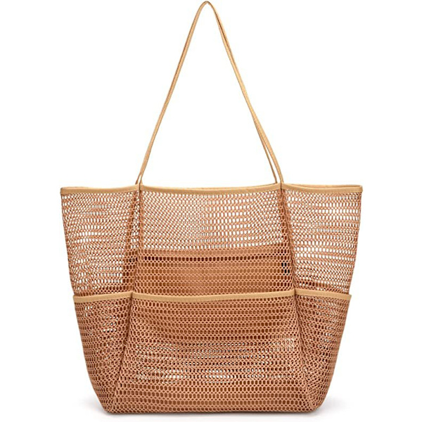 1 Stk Stor Strandtaske Mesh Skuldertaske Kvinder