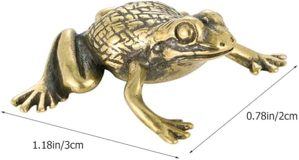 2 stycken (Guld) Koppar Grodor Staty Feng Shui Pengar Groda Staty