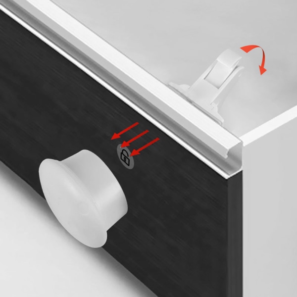 Magneettiset lapsiturvallisuuskaapit lukot [4 lukkoa 1 avain] Lapsille ja