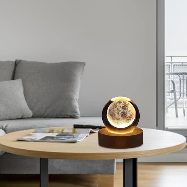 1 Stykke 3D Nattelys - Led Nattelys med Trebase