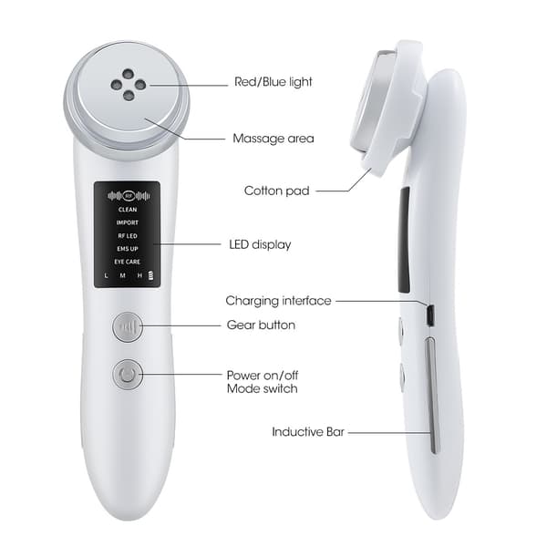 1 Styck Vit Microcurrent Introducer Bärbar Ansikte