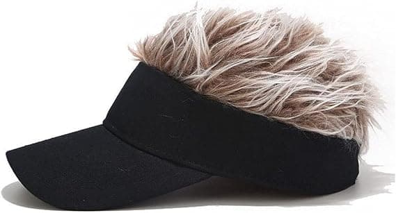 Nyhet Hår Visor Solkeps Peruk Spikad Baseballkeps med Spikad Hår
