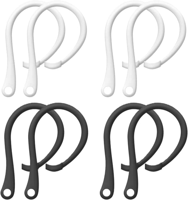 Sæt med 4 par anti-tab silicone ørehooks kompatibel med