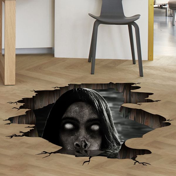 3D Halloween-lattiat ja seinätarrat, irrotettavat Halloween-haamu-seinätarrat
