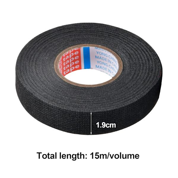 1 Rulle 19mm x 15m Bilklædetape, Sort Isoleringsbånd