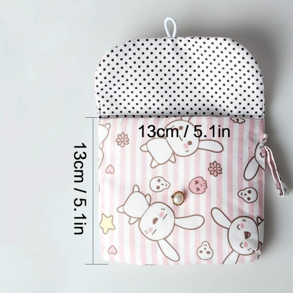 13*13cm,(cute rabbit style)，2Pcs Sanitary Bag Cotton Cloth