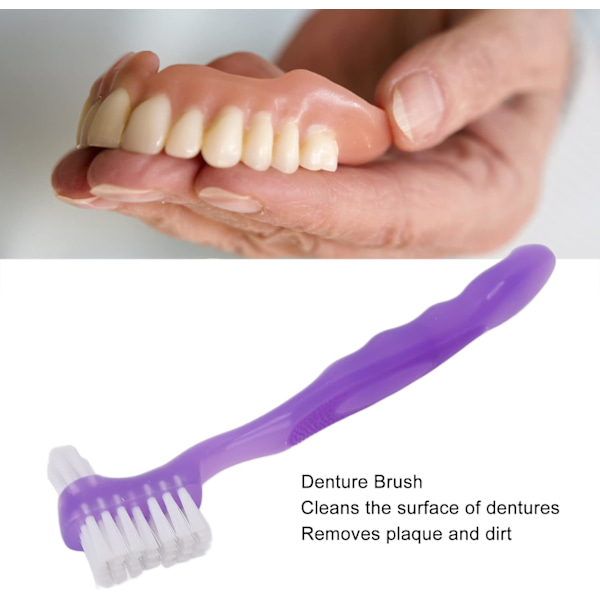 Protese-børste, Protese-tannbørste, Protese-børste, Fjerner smuss, Fjerner plakk, Ergonomisk dobbel