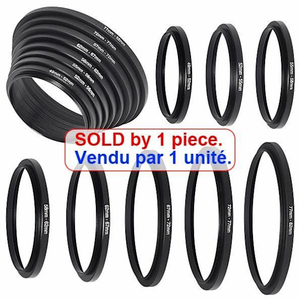 Adapterring 58mm filter på objektiv med diameter 52mm Step Up adapter 897