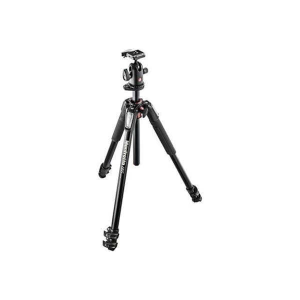 Trépied Manfrotto 055 - 3 sektioner aluminium + 3D kuglehoved - Maksimal vægt 8 kg - Indbygget vaterpas