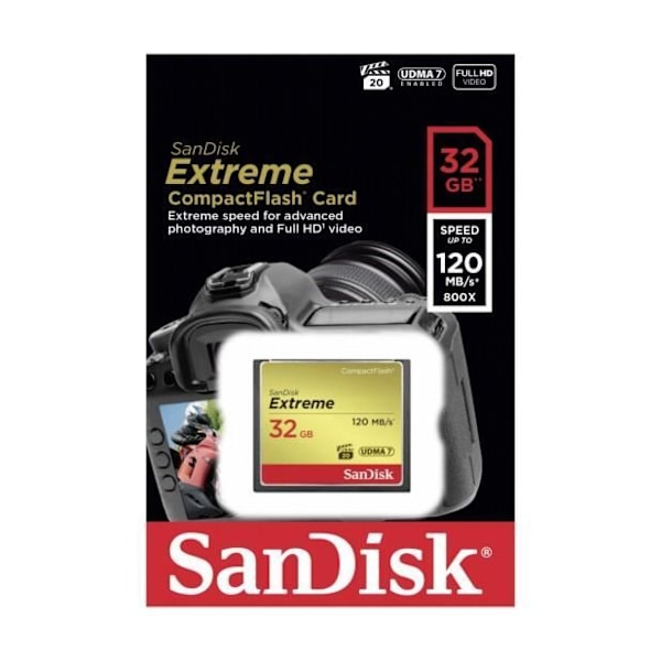 Flashminneskort - SANDISK - Extreme Cf 120Mb/S 85Mb/S 32Gb