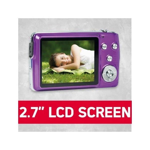 AGFA PHOTO Realishot DC8200 - Kompakti Digitaalinen Kamera 18MP, Full HD Video, LCD 2.7'', 8X Zoom, 16GB SD-Kortti - Violetti