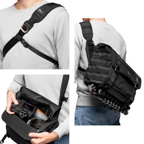 Kamerareppu - Lowepro - ProTactic MG 160 AW II - Musta - Tietokoneosasto - Säädettävä hihna