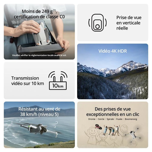 Drönare - DJI - Mini 3 Fly More Combo - Med smart kontroller radiokontroll - Grå Grå
