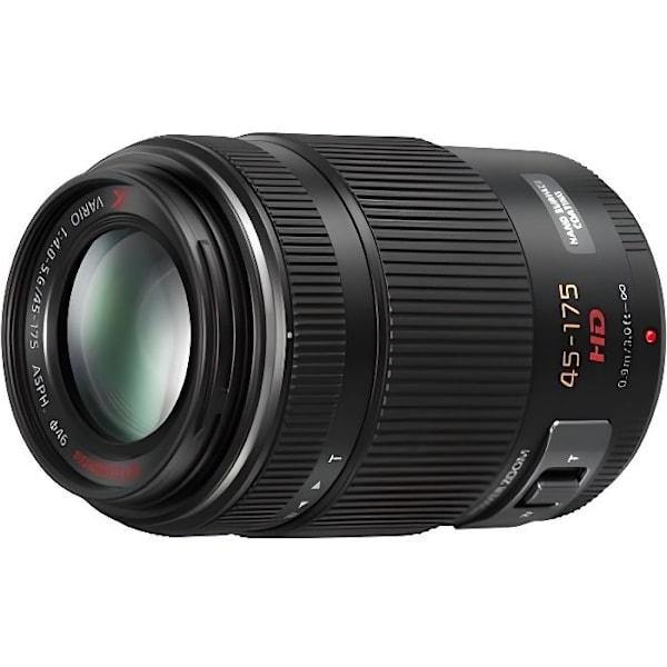 Panasonic Lumix 45-175mm F4.0-5.6 | Teleobjekti H-PS45175E-K (moottoroitu zoom, vakaaja, kompakti, vastaava 90-350mm) Musta – Micro 4/3 musta