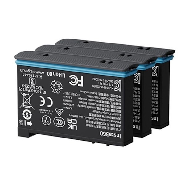 Insta360 X4 Batteri - Sort - Stor kapacitet på 2290 mAh - Batterilevetid på 135 minutter - Modstår -20°C