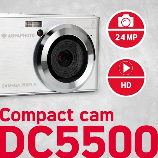 Kompakt Digitalkamera - AGFA PHOTO - Realishot DC5500 - 24 MP - 8x Digitalzoom - LCD 2,4''