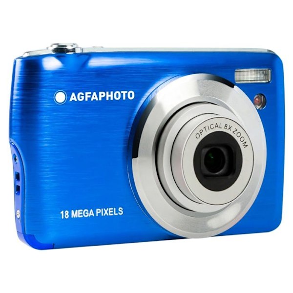 AGFA PHOTO Realishot DC8200 - Compact Cam digitalkamera (18MP, Full HD-video, 2,7'' LCD-skærm, 8X optisk zoom, batteri Blå