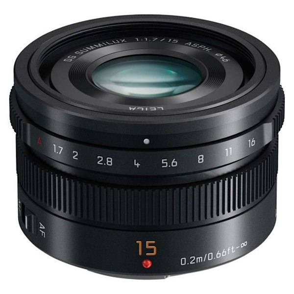 Panasonic Leica DG Summilux 15mm f/1,7 musta