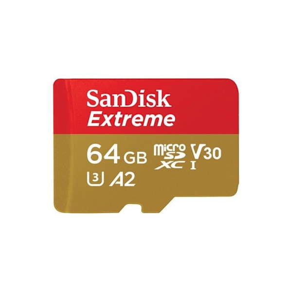SanDisk Extreme microSDXC-muistikortti 64 Gt Class 10 iskunkestävyys, vedenpitävä