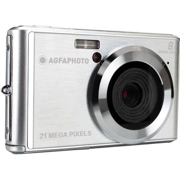 AGFA PHOTO DC5200 kompakti digitaalikamera - 21 Mp CMOS-kenno - 8X zoom - 2,4 tuuman LCD-näyttö - hopea Pengar