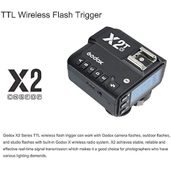 Langaton salaman laukaisin - GODOX - X2T-O - Yhteensopiva Olympus ja Panasonic - HSS 1/8000s - Bluetooth svart