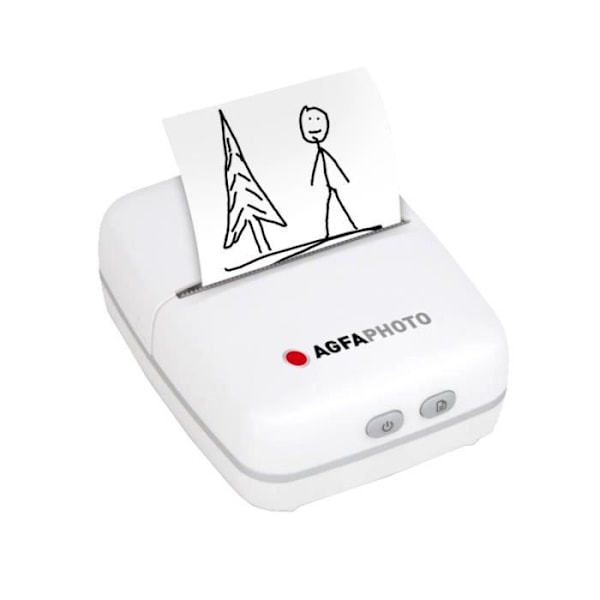 AGFA PHOTO Realipix Pocket P - Bærbar termisk fotoprinter (blækfri sort/hvid udskrivning, Bluetooth, batteri