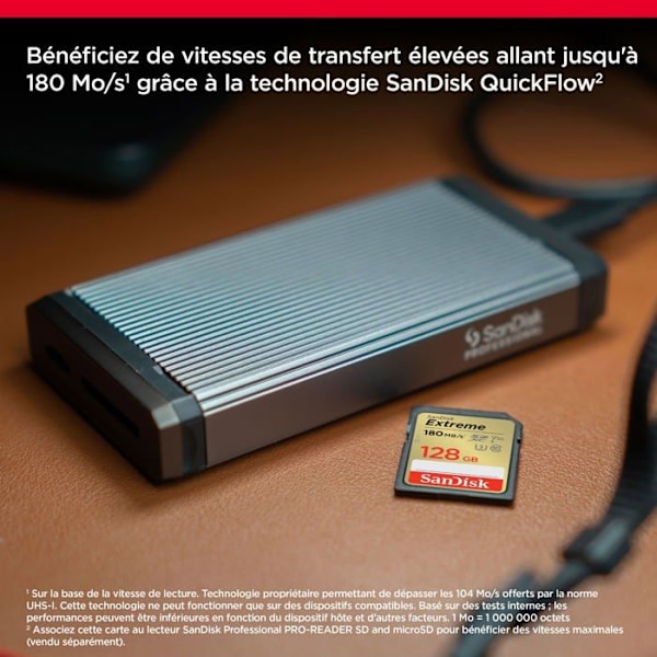 SANDISK Extreme 128GB SDXC-muistikortti 180MB/S 90MB/S UHS-I Class 10 U3 V30