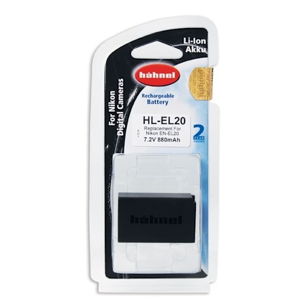 Batteri HAHNEL HL-EL20 til Nikon EN-EL20 - Lithium-Ion 880mAh 7.2V - Sort