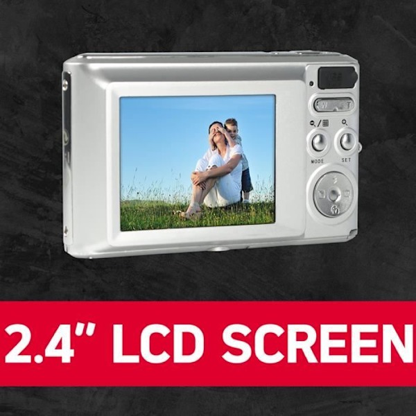 AGFA PHOTO Realishot DC5500 - Kompakti Digikamera, 24 MP, 2.4'' LCD, 8x Digitaalizoom, Litiumakku - Hopea