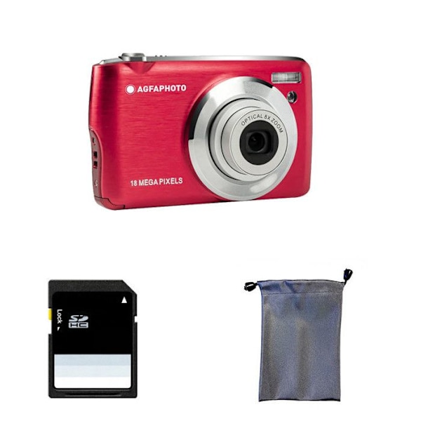 AGFA PHOTO Realishot DC8200 - Compact Cam Digital Camera (18MP, Full HD-video, 2,7-tums LCD-skärm, 8X optisk zoom, batteri