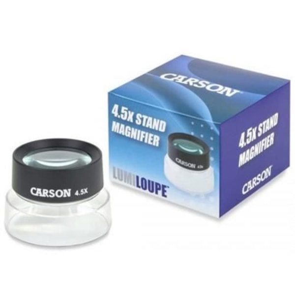 Loupe med fastgørelse Carson LL-55 4,5x - 75mm glas/akryl sort/gennemsigtig