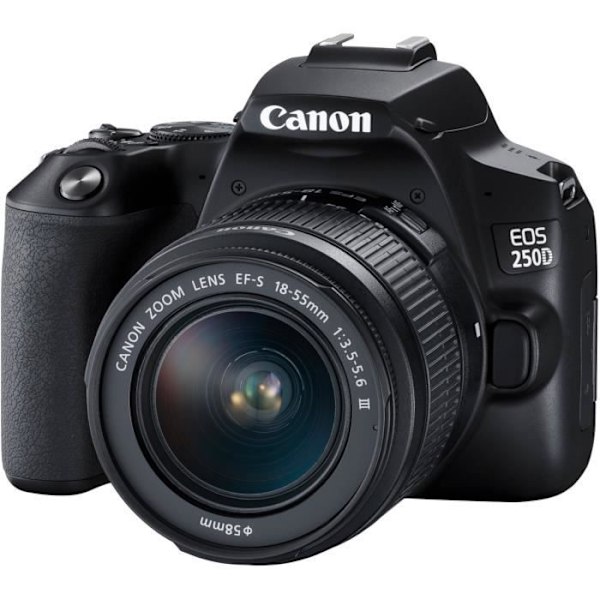 CANON 250D Reflekskamera + 18-55 IS STM-objektiv - Sort - 24,1 megapixels - 4K - Bluetooth 4.1 Svart