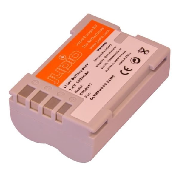 Jupio 1620mAh Li-ion akku Olympus E-1, E-3, E-30, E-300, E-330, E-5, E-500, E-510, E-520 - Harmaa