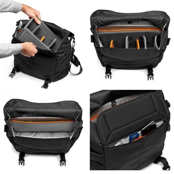 Messenger kameraväska - Lowepro - ProTactic MG 160 AW II - Svart - Datorfack - Justerbar rem