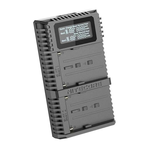 Dobbelt oplader Nitecore USN3 PRO - Sony NP-F - Hurtigopladning - LCD-skærm - Intelligent system Svart