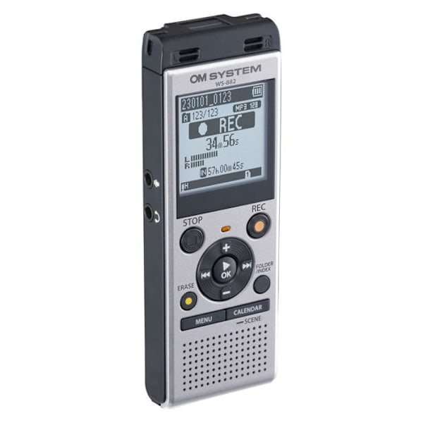 OM System WS-882 digitaalinen diktaattori Tallennusaika (max.) 1040 h hopea