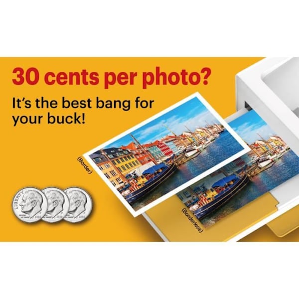 KODAK PD460 - 10x15cm fotoprinter - Bluetooth & docking - Hvid og sort
