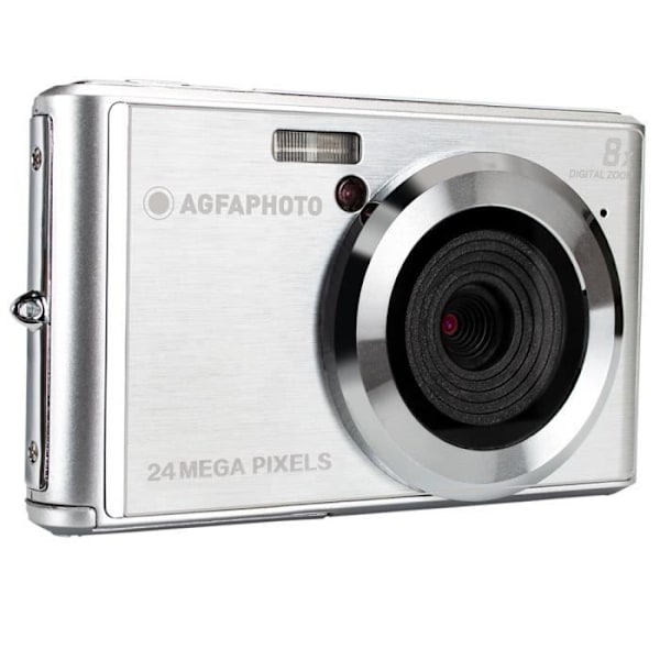 AGFA PHOTO Realishot DC5500 - Digitalt kompaktkamera, 24 MP, 2.4'' LCD, 8x digital zoom, lithiumbatteri - Sølv Sølv