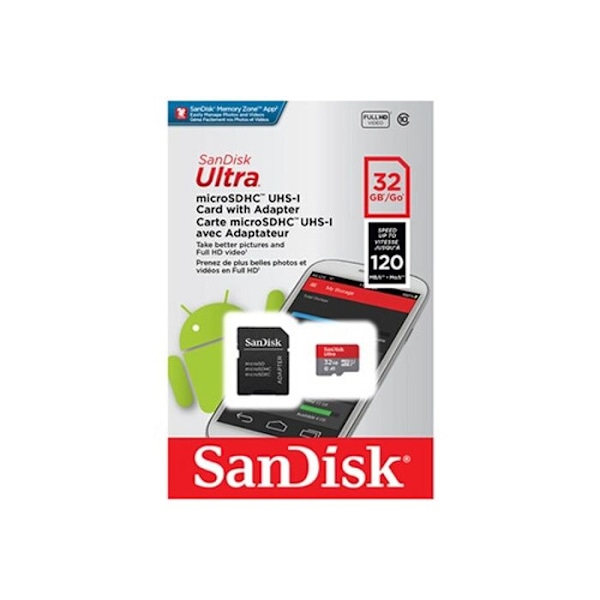 Mikro SD hukommelseskort - SANDISK - SDSQUA4-032G-GN6MA - 32 Go - A1 - 120 Mo/s
