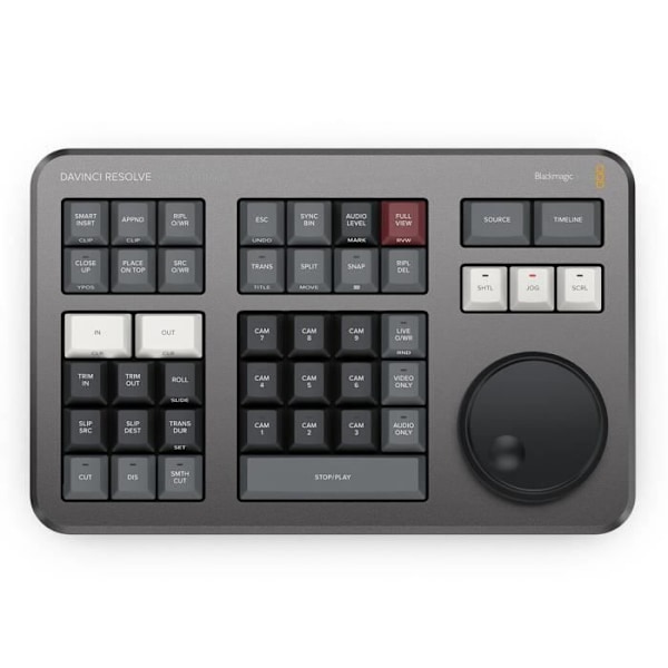 Blackmagic DaVinci Resolve Speed Editor - Langaton muokkausnäppäimistö pyörällä, muokkausnäppäimet, trimmaus - Bluetooth ja USB-C
