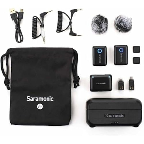 Blink 500+ B2 trådlöst mikrofonsystem - SARAMONIC - För 2 personer - USB-C och 3,5 mm utgångar - Svart