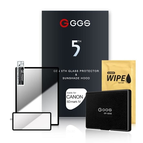 GGS 5th glasbeskyttelse med solskærm til Canon 5D mark IV 5D4 - Sort