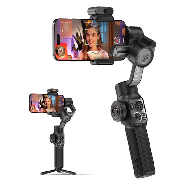 Stabilisaattori - Zhiyun - Smooth 5S AI Combo - Väri: Musta - Takuu: 2 vuotta