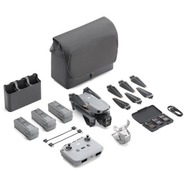 Drone - DJI - Air 3S Fly More Combo (- DJI - RC-N3) - Kaksoiskamera CMOS 1" ja Telecamera 70mm - 14 Dynaamisen Välin Estoppa - RTH Int